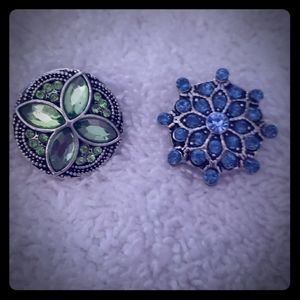 NEW!~SNAP JEWELRYCHARMS~Mix & Match 1-blue 1-green